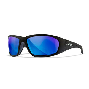 WX BOSS, CAPTIVATE™ Polarized Blue Mirror Lenses, Matte Black Frame