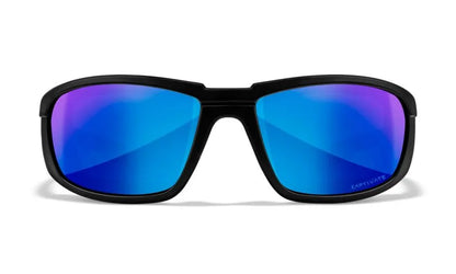 WX BOSS, CAPTIVATE™ Polarized Blue Mirror Lenses, Matte Black Frame
