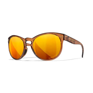 WX COVERT, CAPTIVATE™ Polarized Bronze Mirror Lenses, Crystal Rootbeer Frame