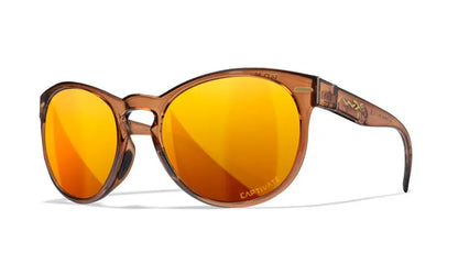 WX COVERT, CAPTIVATE™ Polarized Bronze Mirror Lenses, Crystal Rootbeer Frame