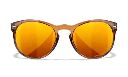 WX COVERT, CAPTIVATE™ Polarized Bronze Mirror Lenses, Crystal Rootbeer Frame
