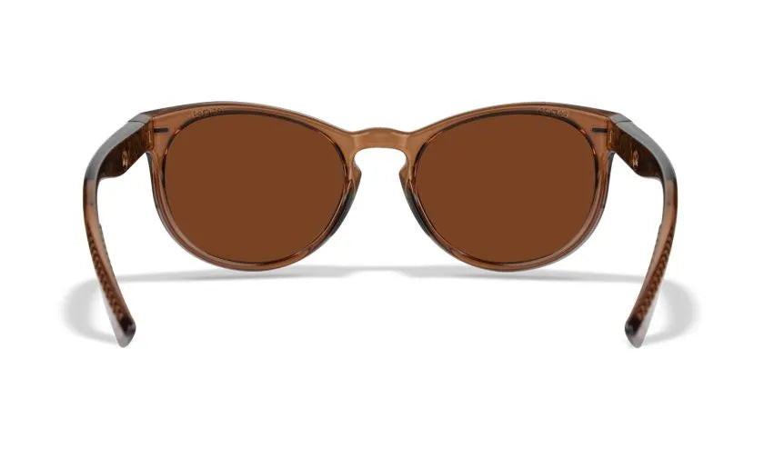 WX COVERT, CAPTIVATE™ Polarized Bronze Mirror Lenses, Crystal Rootbeer Frame