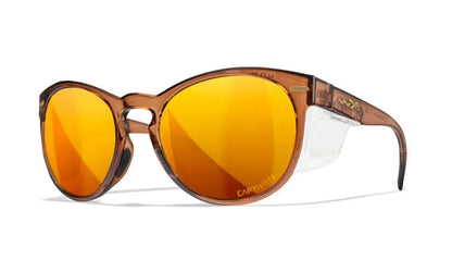 WX COVERT, CAPTIVATE™ Polarized Bronze Mirror Lenses, Crystal Rootbeer Frame