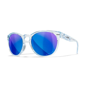 WX COVERT, CAPTIVATE™ Polarized Blue Mirror Lenses, Gloss Crystal Light Sapphire Blue Frame