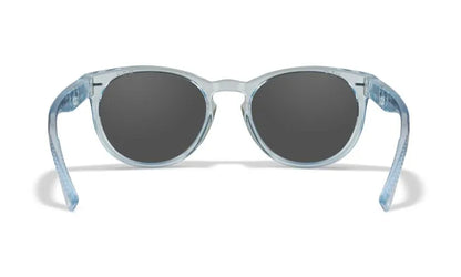 WX COVERT, CAPTIVATE™ Polarized Blue Mirror Lenses, Gloss Crystal Light Sapphire Blue Frame