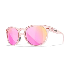 WX COVERT, CAPTIVATE™ Polarized Rose Gold Mirror Lenses, Gloss Crystal Blush Frame
