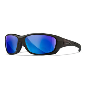 WX GRAVITY, CAPTIVATE™ Polarized Blue Mirror Lenses, Black Crystal Frame