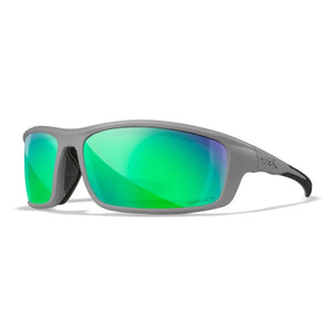 WX GRID, CAPTIVATE™ Polarized Green Mirror Lenses, Matte Cool Grey Frame