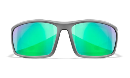 WX GRID, CAPTIVATE™ Polarized Green Mirror Lenses, Matte Cool Grey Frame