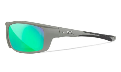 WX GRID, CAPTIVATE™ Polarized Green Mirror Lenses, Matte Cool Grey Frame