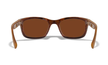 WX HELIX, CAPTIVATE™ Polarized Green Mirror Lenses, Gloss Demi Brown Frame