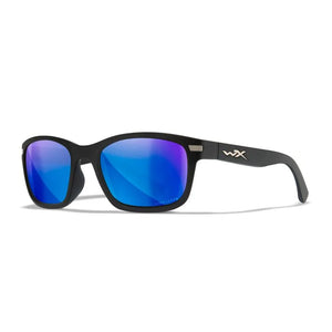 WX HELIX, CAPTIVATE™ Polarized Blue Mirror Lenses, Matte Black Frame