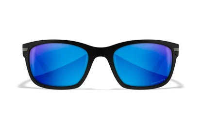 WX HELIX, CAPTIVATE™ Polarized Blue Mirror Lenses, Matte Black Frame