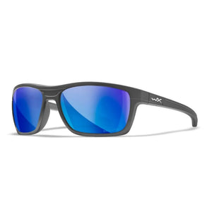 WX KINGPIN, CAPTIVATE™ Polarized Blue Mirror Lenses, Matte Graphite Frame