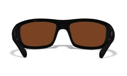 WX OMEGA, CAPTIVATE™ Polarized Bronze Mirror Lenses, Matte Black Frame