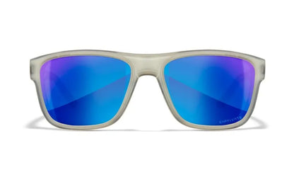 WX OVATION, CAPTIVATE™ Polarized Blue Mirror Lenses, Matte Slate Frame