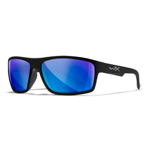 WX PEAK, CAPTIVATE™ Polarized Blue Mirror Lenses, Matte Black Frame