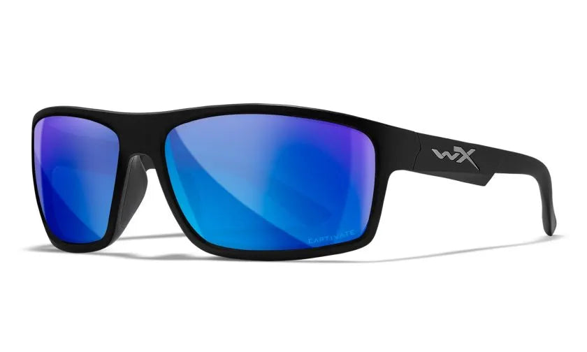 WX PEAK, CAPTIVATE™ Polarized Blue Mirror Lenses, Matte Black Frame