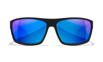 WX PEAK, CAPTIVATE™ Polarized Blue Mirror Lenses, Matte Black Frame