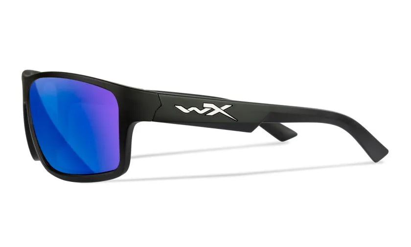 WX PEAK, CAPTIVATE™ Polarized Blue Mirror Lenses, Matte Black Frame