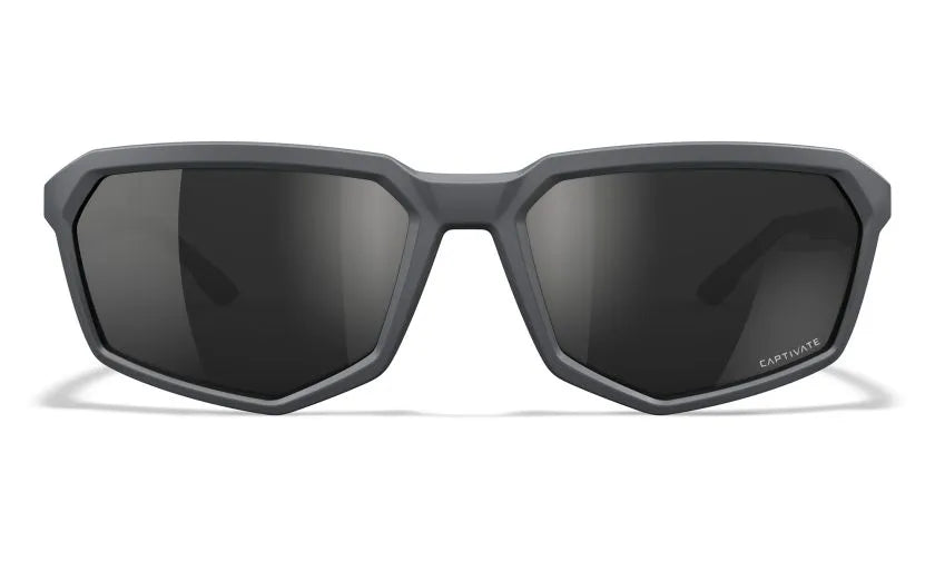WX RECON, CAPTIVATE™ Polarized Black Mirror Lenses, Matte Grey Frame