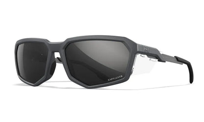 WX RECON, CAPTIVATE™ Polarized Black Mirror Lenses, Matte Grey Frame