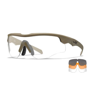 WX ROGUE COMM, Grey/Clear/Light Rust Lenses, Matte Tan Frame