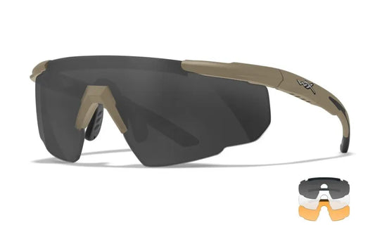 SABER ADVANCED, Grey/Clear/Light Rust Lenses, Matte Tan Frame