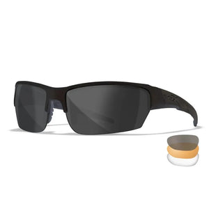 WX SAINT, Grey/Clear/Light Rust Lenses, Matte Black Frame