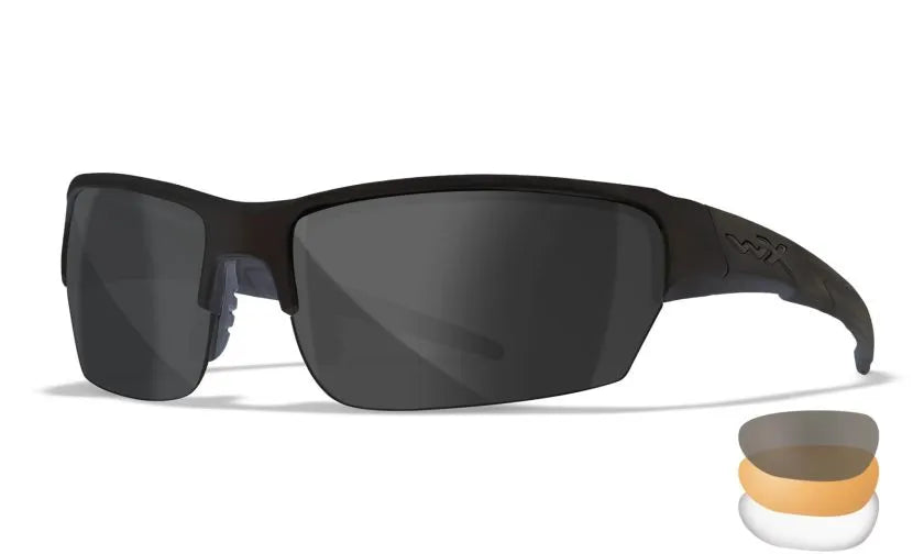 WX SAINT, Grey/Clear/Light Rust Lenses, Matte Black Frame