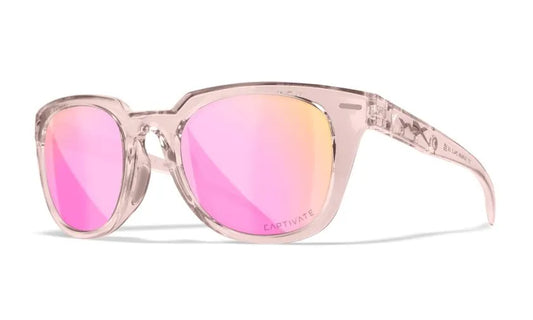 WX ULTRA, CAPTIVATE™ Polarized Rose Gold Mirror Lenses, Gloss Crystal Blush Frame