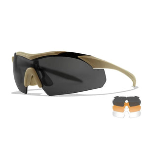 WX VAPOR COMM 2.5, Grey/Clear/Light Rust Lenses, Matte Tan Frame