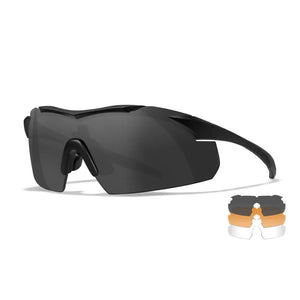 WX VAPOR COMM 2.5, Grey/Clear/Light Rust Lenses, Matte Black Frame