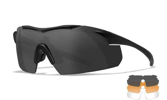 WX VAPOR COMM 2.5, Grey/Clear/Light Rust Lenses, Matte Black Frame